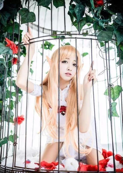 亚丝娜“囚笼”绝美的cosplay，她说：你愿意来救我吗？
