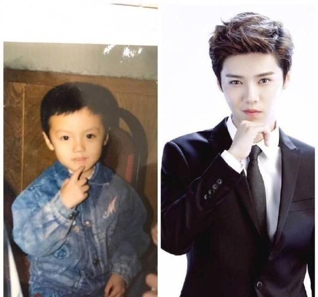 晒了一张没见过的鹿晗小时候的照片,好像发现了什么