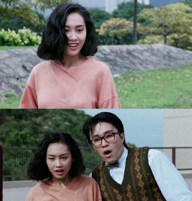 看了朱茵这张侧颜照，忽然明白《功夫》里的黄圣依为何是个哑巴了