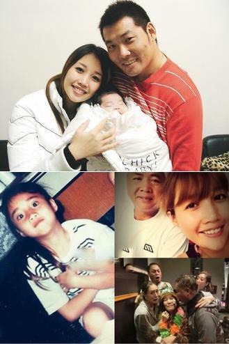 34岁黄丽玲全家照,棒球员老公憨厚为人低调,神秘女儿可爱!