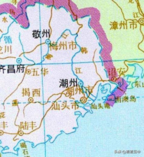 广东潮汕一带的历史地图，带你看这里地名的演变
