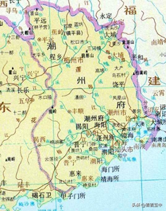广东潮汕一带的历史地图，带你看这里地名的演变
