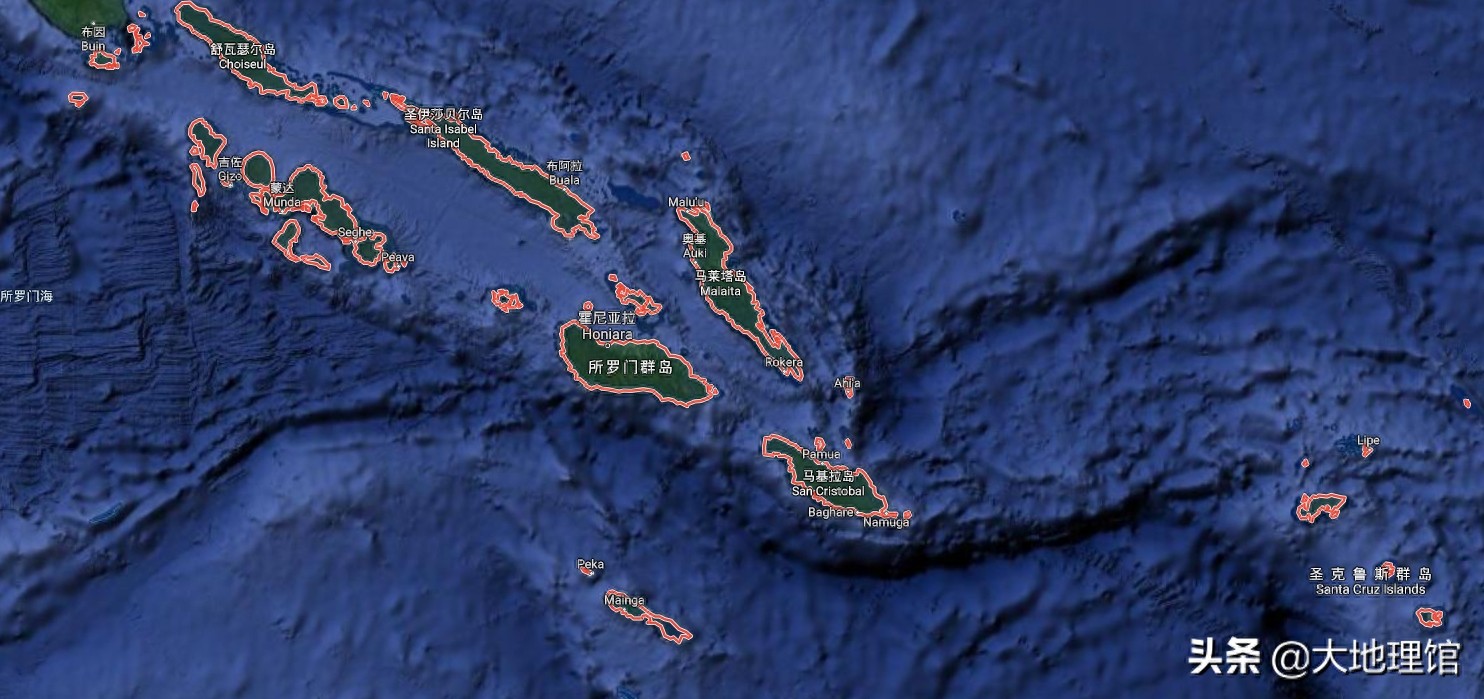 高清地图,认识南太平洋岛国——所罗门群岛